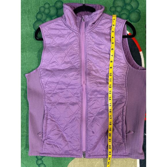 L.L.Bean Women’s Quilted Fleece Lined Vest Purple Lilac Size L Warm Outdoor - Picture 4 of 6